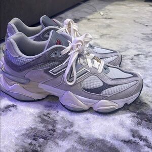 New Balance Women's Light Grey and White Athletic Sneakers